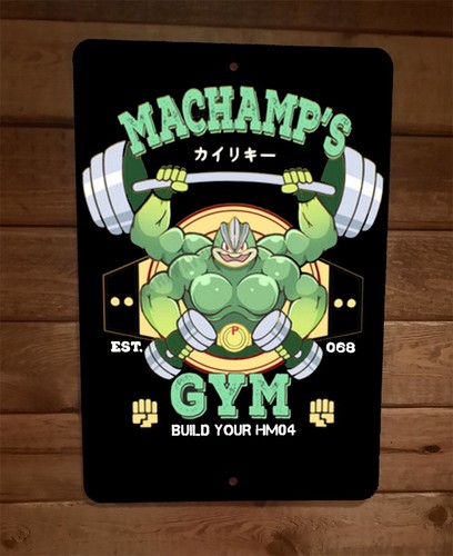 Anime Merchandise Posters - Machamps Gym Metal Wall Sign Poster