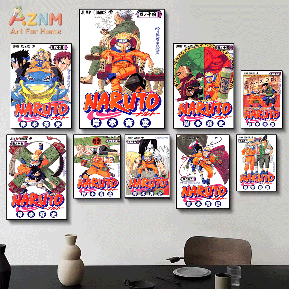 AZNM Naruto Manga Cover Canvas - Anime Merchandise Posters 评论和价格