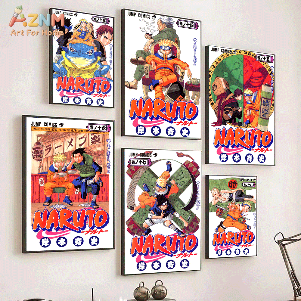AZNM Naruto Manga Cover Canvas - Anime Merchandise Posters 评论和价格