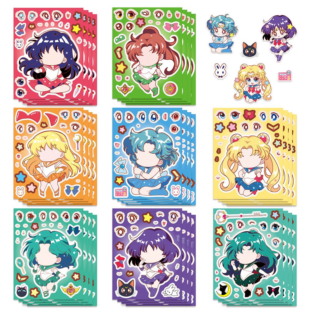 8/16PCS Sailor Moon Face-Chang - Anime Merchandise Posters 评论和价格