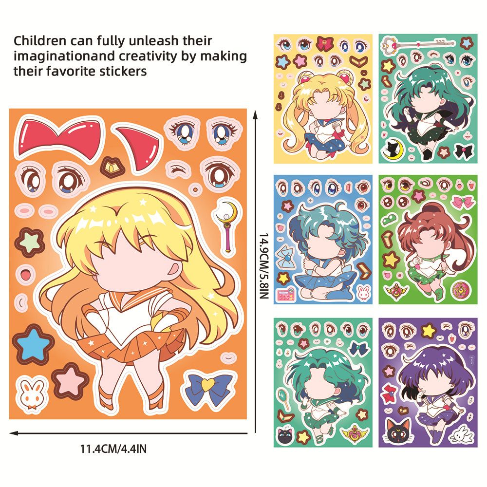 8/16PCS Sailor Moon Face-Chang - Anime Merchandise Posters 评论和价格