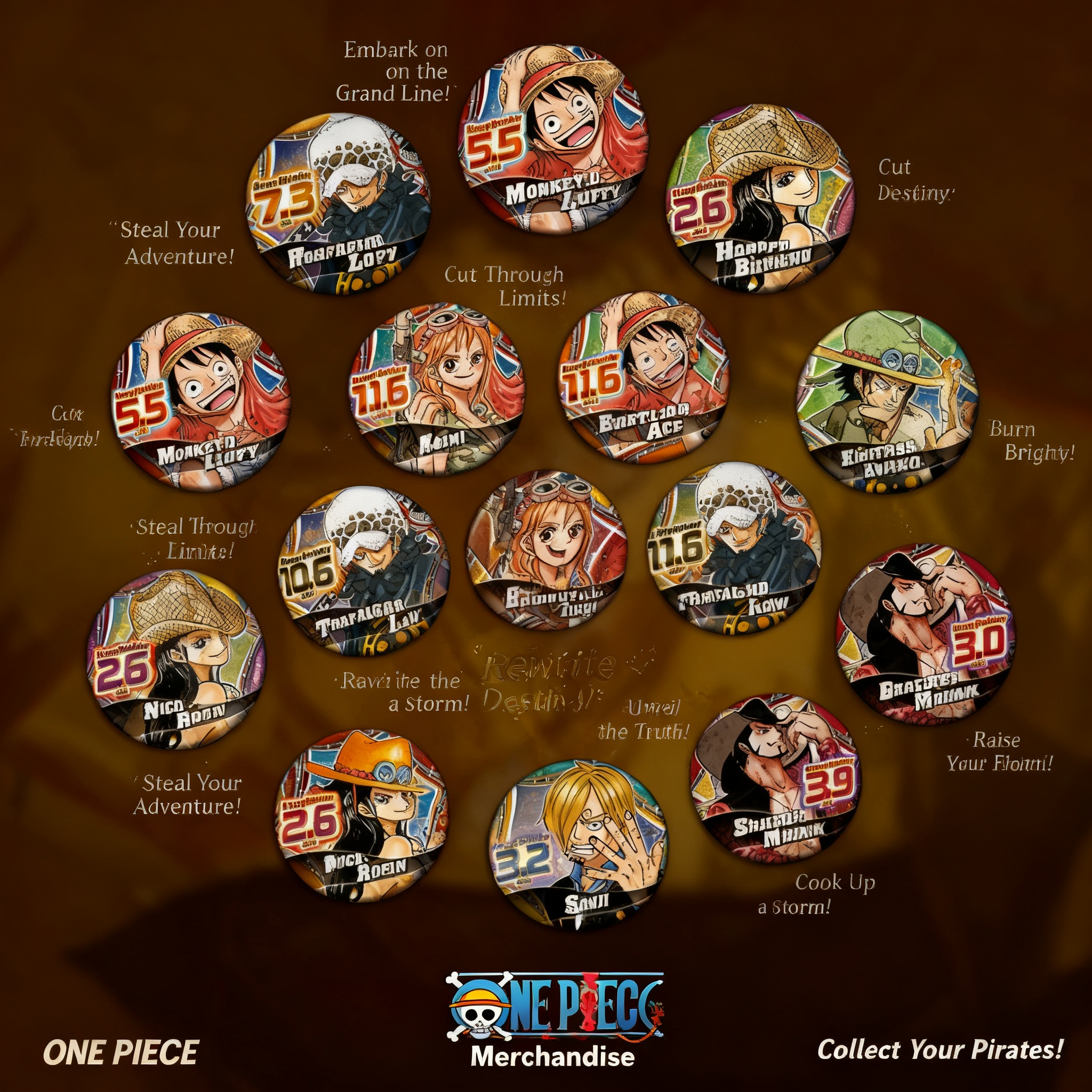 One Piece Anime Badge Pin Back - Anime Merchandise In Chinese 评论和价格